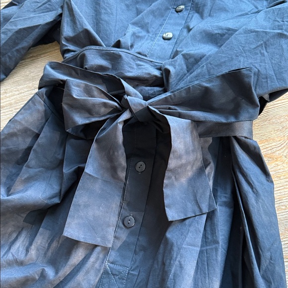 Teri Jon NWT Navy Sleeved Dress Wrap and Tie Classic and Amazing! Size 16 - Picture 4 of 16